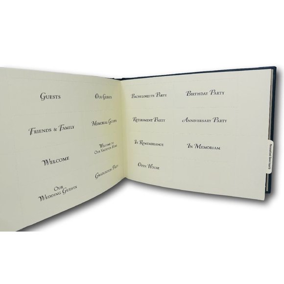 Hallmark Guest Book Multi Occasion Tan with Black Open House Party Memorial Vaca - Picture 4 of 6